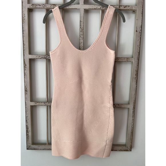 Ronny Kobo Dresses & Skirts - Ronny Kobo Pink Ribbed Bandage Bodycon Mini Dress Womens Small Sleeveless